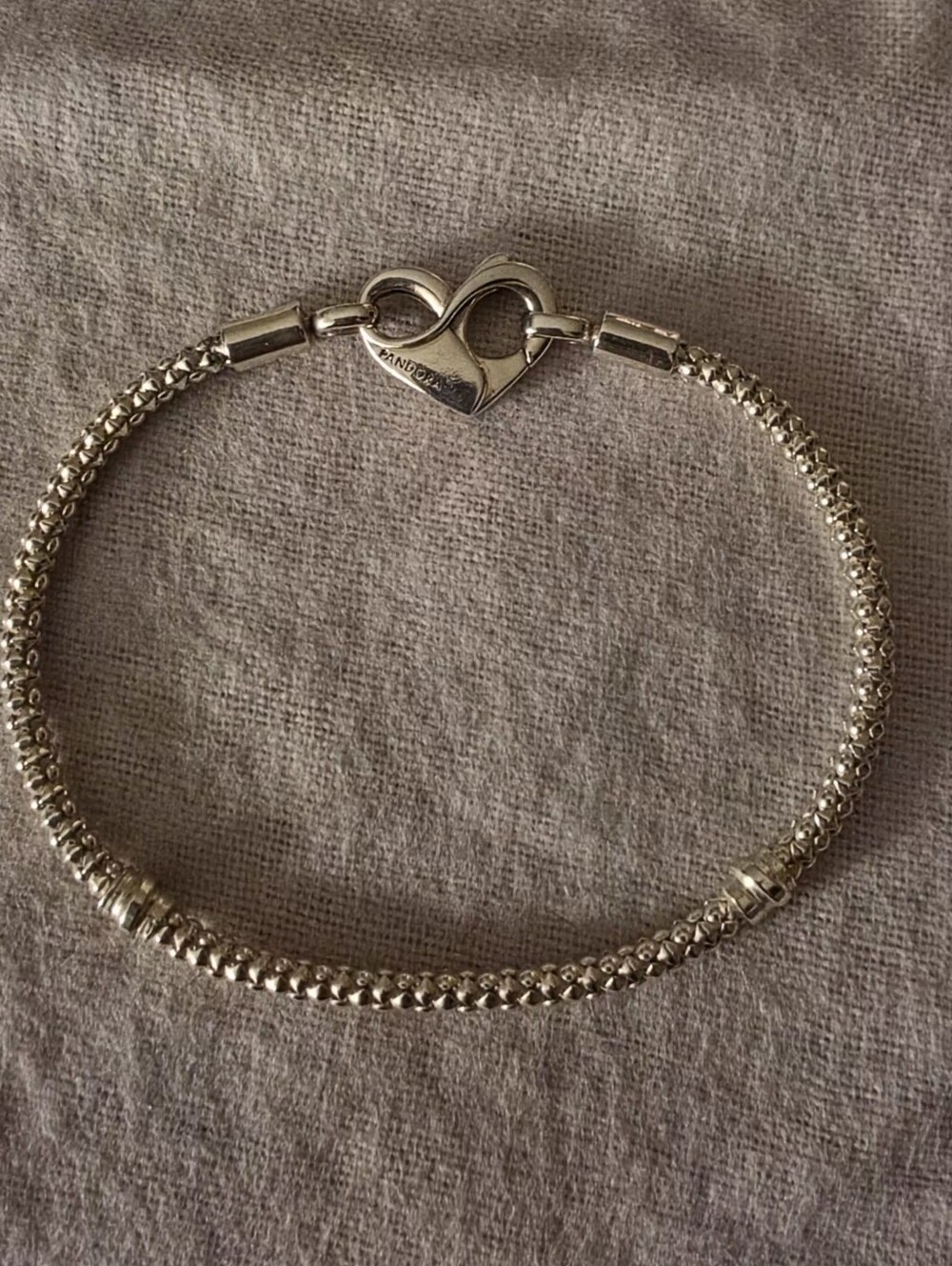 Pandora Moments Studded Chain Bracelet Heart Clasp